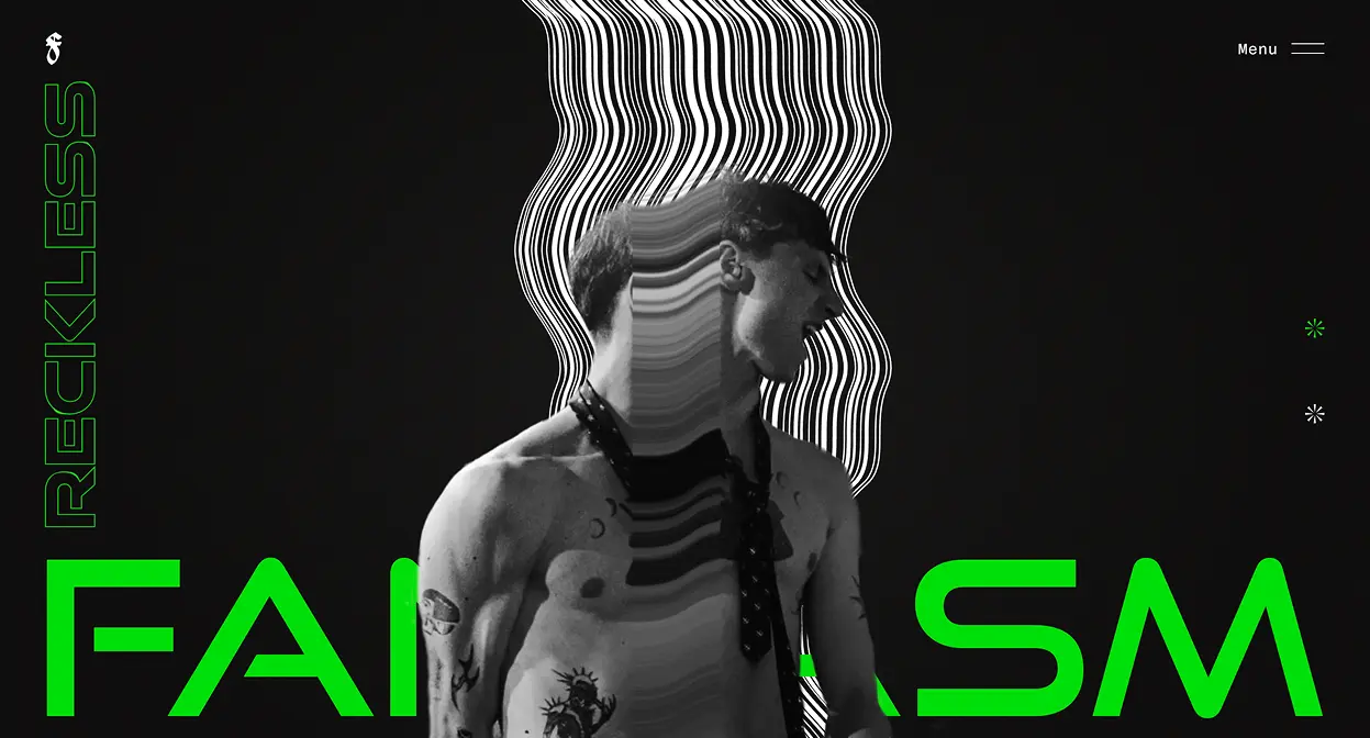 first section of the homepage of the website 'Fantasm'