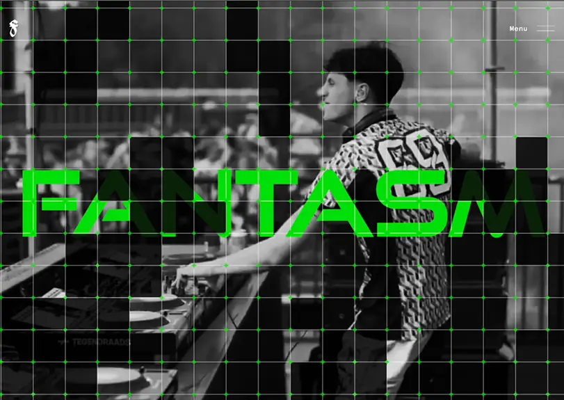 section of the 'Fantasm' website, video of his set