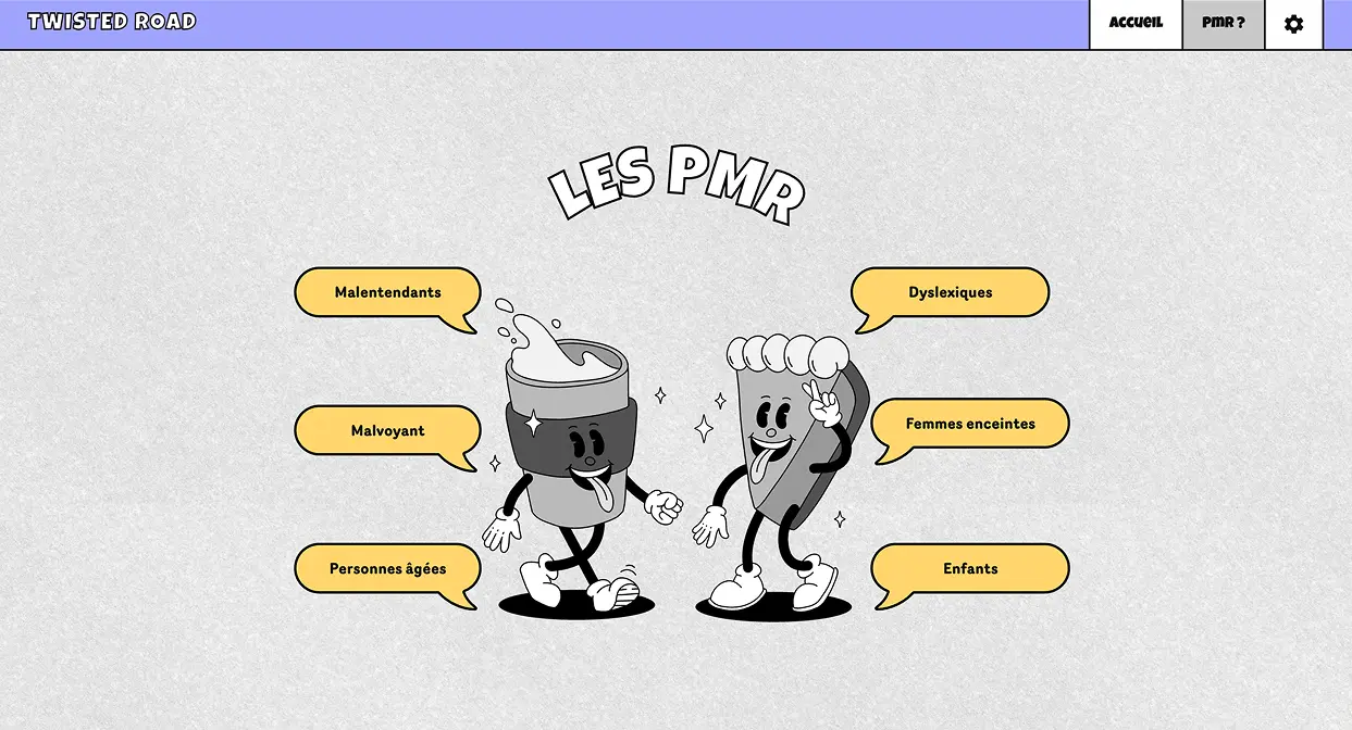 section of of the website 'Twisted Road'