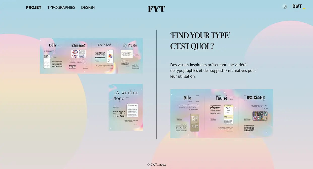 first section of the homepage of the website 'Find Your Type'