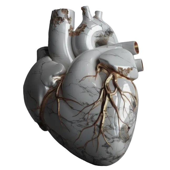 statue en marbre blanc d'un coeur humain